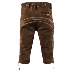 Myooka Trachtenlederhose Herren Set Rot/Dunkelrot/Braun