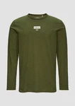s.Oliver Langarmshirt Logo-Shirt Dunkelgrün/Grün