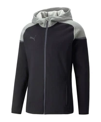 PUMA Sweatjacke teamCUP Casuals Kapuzenjacke Dunkelblau/Dunkelgrau/Grau/Schwarz/Rot