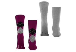 Burlington Kurzsocken Herren Socken Everyday 2-Pack Rosa/Lila/Dunkelblau