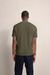 bugatti T-Shirt mit Print Khaki/Dunkelgrün