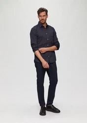 s.Oliver Langarmhemd marine/blutrot/weiß