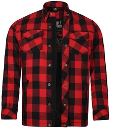 Motorradjacke Lumberjack Jacken-Hemd Basic rot / schwarz Herren L