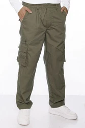 Kendindza Collection Cargohose Rangerhose Cargo Hose Herren Dunkelgrün/Khaki