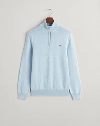 Gant Strickpullover CASUAL COTTON HALFZIP Hellblau/Blau