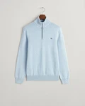 Gant Strickpullover CASUAL COTTON HALFZIP Hellblau/Blau