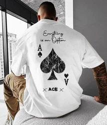 RMK T-Shirt Poker Ass Ace Grün/Weiß/Schwarz/Creme/Dunkelrot/Silber