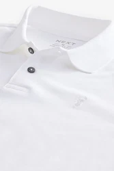Next Langarm-Poloshirt Weiß/Creme