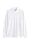 Next Langarm-Poloshirt Weiß/Creme