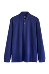 Next Langarm-Poloshirt Dunkelblau/Blau