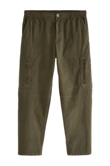 Next Cargohose mit Utility-Reißverschluss (1-tlg) Dunkelgrün/Khaki