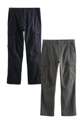 Next Cargohose Straight Fit Stretch-Cargohose (2-tlg) 