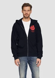 Allwetterjacke Leichte Sweatjacke mit Kapuze und Artwork Artwork