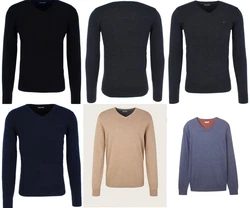 TOM TAILOR Herren Basic Pullover mit V-Ausschnitt (1012820) Dunkelblau/Blau