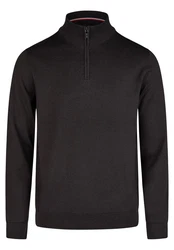 HECHTER PARIS Troyer Strickpullover Regular Fit Schwarz/Dunkelgrau/Dunkelbraun