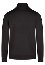 HECHTER PARIS Troyer Strickpullover Regular Fit Schwarz/Dunkelgrau/Dunkelbraun