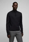 HECHTER PARIS Troyer Strickpullover Regular Fit Schwarz/Dunkelgrau/Dunkelbraun