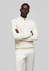 HECHTER PARIS Troyer Strickpullover Regular Fit Khaki/Beige/Braun/Weiß