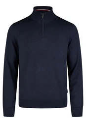 HECHTER PARIS Troyer Strickpullover Regular Fit Dunkelblau/Blau