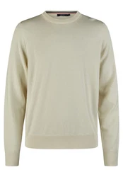 HECHTER PARIS Strickpullover mit Rundhals-Ausschnitt Khaki/Weiß/Beige