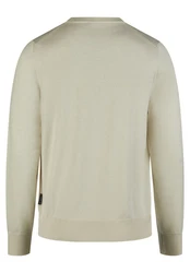 HECHTER PARIS Strickpullover mit Rundhals-Ausschnitt Khaki/Weiß/Beige