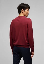 HECHTER PARIS Strickpullover mit Rundhals-Ausschnitt Dunkelrot/Bordeaux/Rot