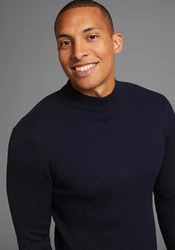 Bruno Banani Stehkragenpullover Dunkelblau