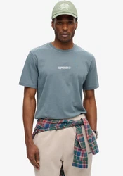 Superdry Rundhalsshirt MICRO LOGO GRAPHIC LOOSE TEE Grau/Hellblau/Blau/Beige/Braun