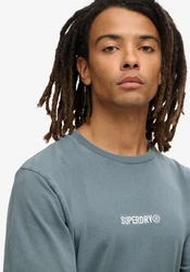 Superdry Rundhalsshirt MICRO LOGO GRAPHIC LOOSE TEE Grau/Hellblau/Blau/Beige/Braun