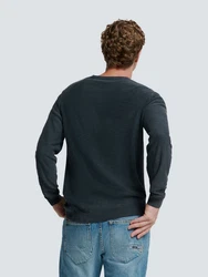 NO EXCESS Rundhalspullover Crewneck Garment Dyed (1-tlg) 