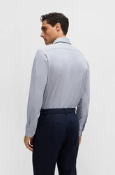 BOSS Businesshemd P-JOE-Kent Grau/Blau/Hellblau