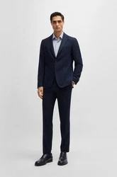 BOSS Businesshemd P-JOE-Kent Grau/Blau/Hellblau