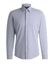 BOSS Businesshemd P-JOE-Kent Grau/Blau/Hellblau