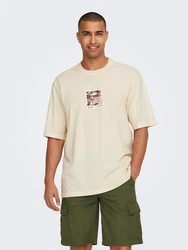 ONLY & SONS T-Shirt loose fit Rundhals Kurzarm Gummidruck (7902) Weiß