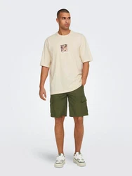 ONLY & SONS T-Shirt loose fit Rundhals Kurzarm Gummidruck (7902) Weiß