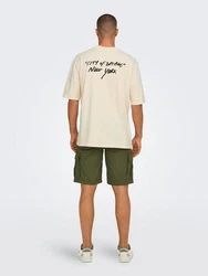 ONLY & SONS T-Shirt loose fit Rundhals Kurzarm Gummidruck (7902) Weiß