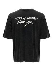 ONLY & SONS T-Shirt loose fit Rundhals Kurzarm Gummidruck (7902) Schwarz