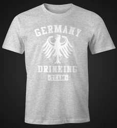 MoonWorks Print-Shirt Deutschland Herren T-Shirt Germany Drinking Team Bier Adler Fun-Shirt Dunkelgrau/Grau/Dunkelrot