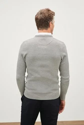 Next 2-in-1 Pullover Regular Fit mit V-Ausschnitt und Hemdeinsatz Grau/Silber