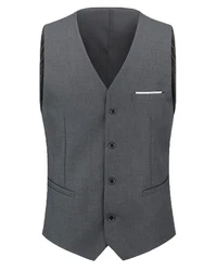 Allthemen Anzugweste Slim Fit mit V Ausschnitt Business Dunkelgrau/Grau/Hellgrau/Dunkelblau