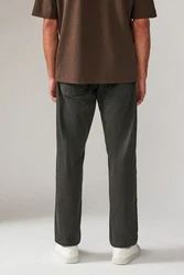 Next Stretch-Hose Straight Fit Jeans-Stil Khaki/Dunkelgrün