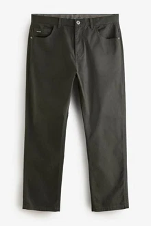 Next Stretch-Hose Straight Fit Jeans-Stil Khaki/Dunkelgrün