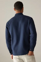 Next Langarmhemd mit Waffelstruktur Dunkelblau/Hellblau/Blau