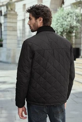 Next Steppjacke Jacke mit Cordkragen (1-St) Dunkelgrün/Schwarz/Khaki/Grau/Dunkelgrau