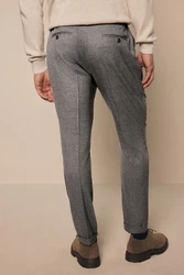Next Stoffhose Seitlich verstellbare Slim Fit Tapered Anzughose Hellgrau/Grau/Dunkelgrau