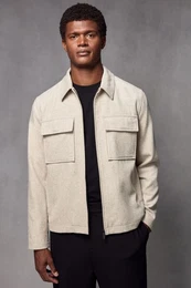 Blouson Leichte Jacke aus Wollgemisch (1-St)