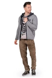 Trachtenstrickjacke Strickjacke Herren - ECHO - hellgrau