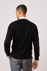 Next V-Ausschnitt Pullover (2-tlg) Schwarz/Dunkelgrau