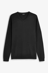 Next V-Ausschnitt Pullover (2-tlg) Schwarz/Dunkelgrau