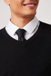 Next V-Ausschnitt Pullover (2-tlg) Schwarz/Dunkelgrau